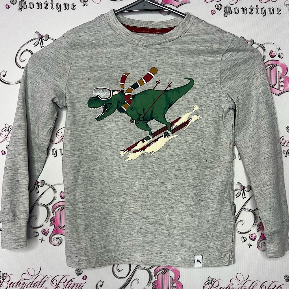 Tommy bahama long sleeve boys kids shirt dinosaur skiing ⛷️ winter cute funny